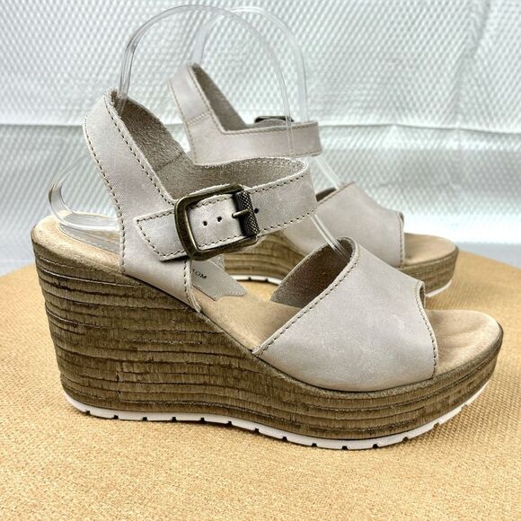 Sbicca Shoes - Sbicca | Women’s Bone Natural Leather Platform Wedge Buckle Sandals | Size 10